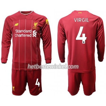 Liverpool Virgil van Dijk 4 Voetbaltenues Kind Thuis 2019/20 - LS (+ Korte broeken)